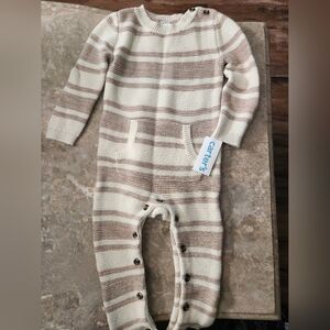 24m Carters Baby Infant Cotton Striped Sweater Knit Jumpsuit